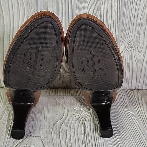 Lauren Ralph Lauren Maleah Brown Leather Ankle Boots Womens Size 8 - Picture 7 of 13